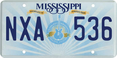 MS license plate NXA536