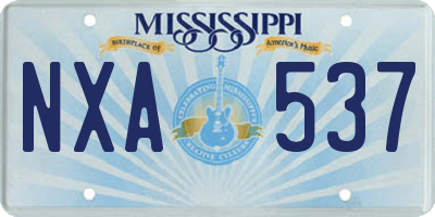 MS license plate NXA537