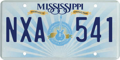MS license plate NXA541
