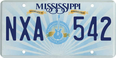 MS license plate NXA542