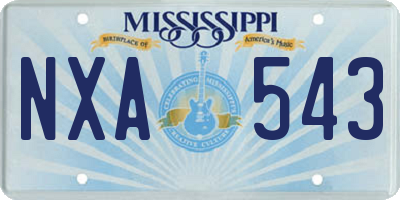MS license plate NXA543