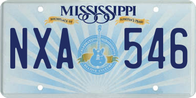 MS license plate NXA546