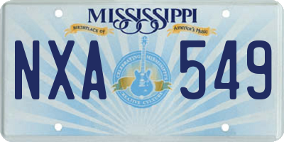 MS license plate NXA549