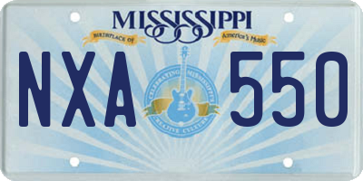 MS license plate NXA550