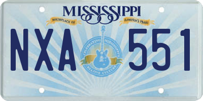 MS license plate NXA551