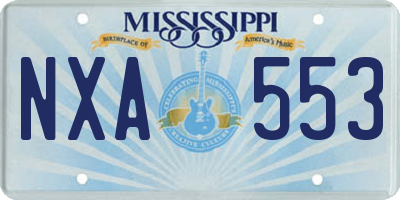 MS license plate NXA553
