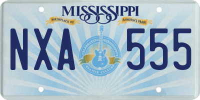 MS license plate NXA555