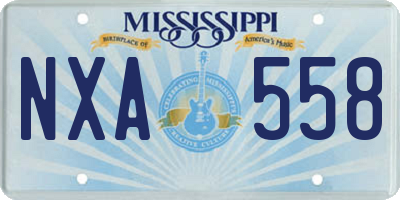 MS license plate NXA558