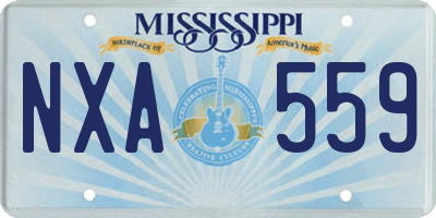 MS license plate NXA559