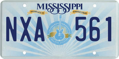 MS license plate NXA561