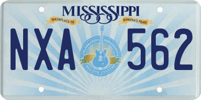 MS license plate NXA562