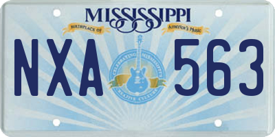 MS license plate NXA563