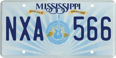 MS license plate NXA566