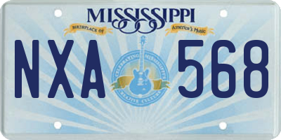 MS license plate NXA568