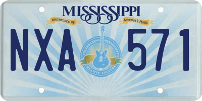 MS license plate NXA571