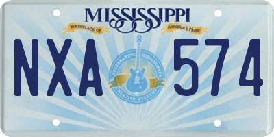 MS license plate NXA574