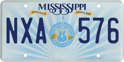 MS license plate NXA576
