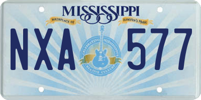 MS license plate NXA577