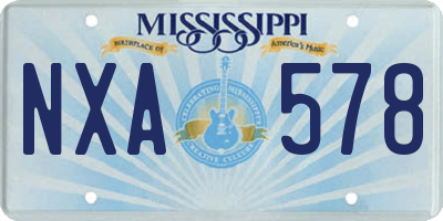 MS license plate NXA578