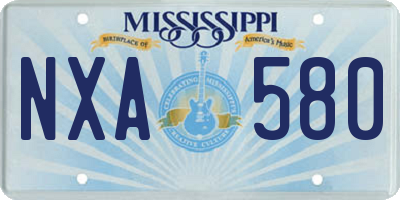 MS license plate NXA580