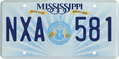 MS license plate NXA581