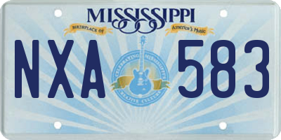 MS license plate NXA583
