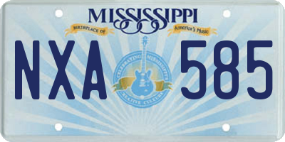 MS license plate NXA585