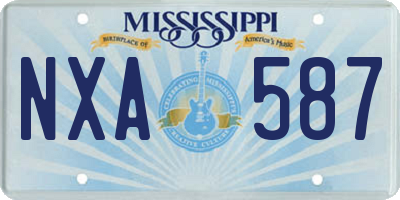 MS license plate NXA587