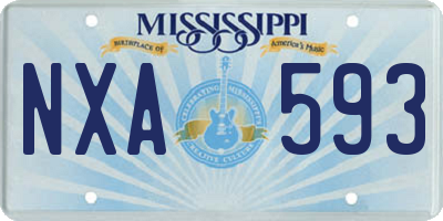 MS license plate NXA593