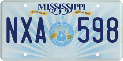 MS license plate NXA598