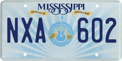 MS license plate NXA602