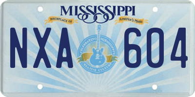 MS license plate NXA604