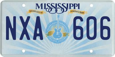 MS license plate NXA606