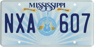 MS license plate NXA607