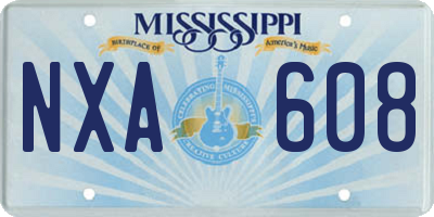 MS license plate NXA608