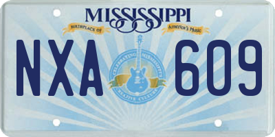 MS license plate NXA609