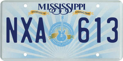 MS license plate NXA613