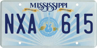 MS license plate NXA615