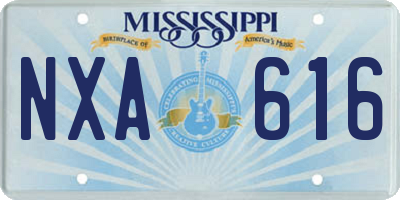 MS license plate NXA616