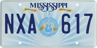 MS license plate NXA617