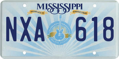 MS license plate NXA618