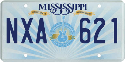 MS license plate NXA621