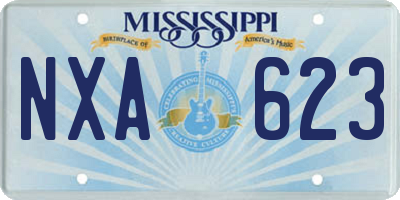 MS license plate NXA623