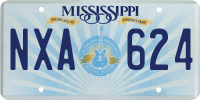 MS license plate NXA624