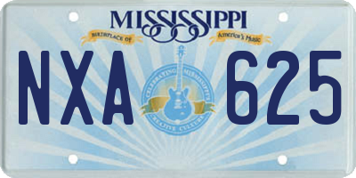 MS license plate NXA625