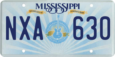 MS license plate NXA630