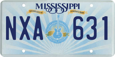 MS license plate NXA631