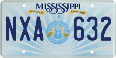 MS license plate NXA632