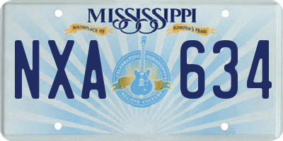 MS license plate NXA634