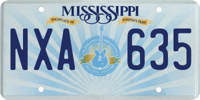 MS license plate NXA635